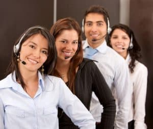 Image of four call center agents who provide answering service in New Jersey