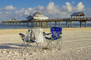 Image of two chairs on a beach near Tampa Bay, Florida