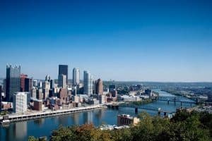 Image of the downtown area of Pittsburgh, PA