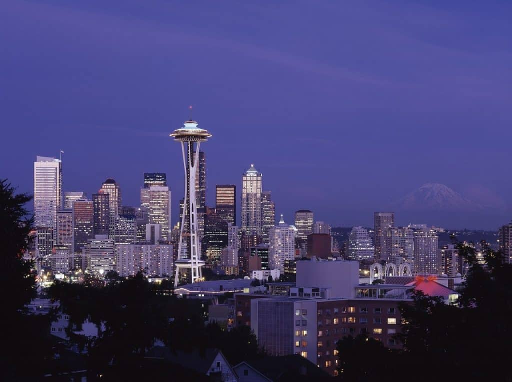 Image of the Space Needle and downtown Seattle in Washington state