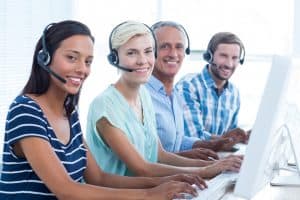 Image of four MAP call center reps providing answering service in Alaska