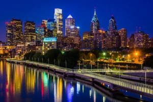 Image of the Philadelphia city skyline in Pennsylvania
