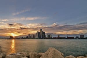 Image of the Detroit, Michigan city skyline