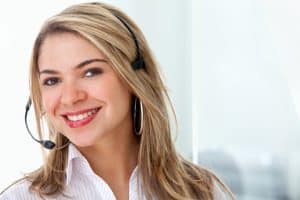 Image of a property management call center agent
