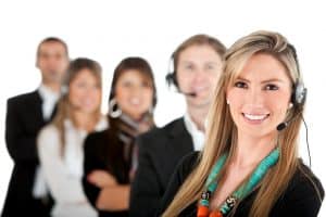 Image of a group of virtual receptionists providing answering services