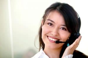 Image of a MAP Communications virtual receptionist providing call center services