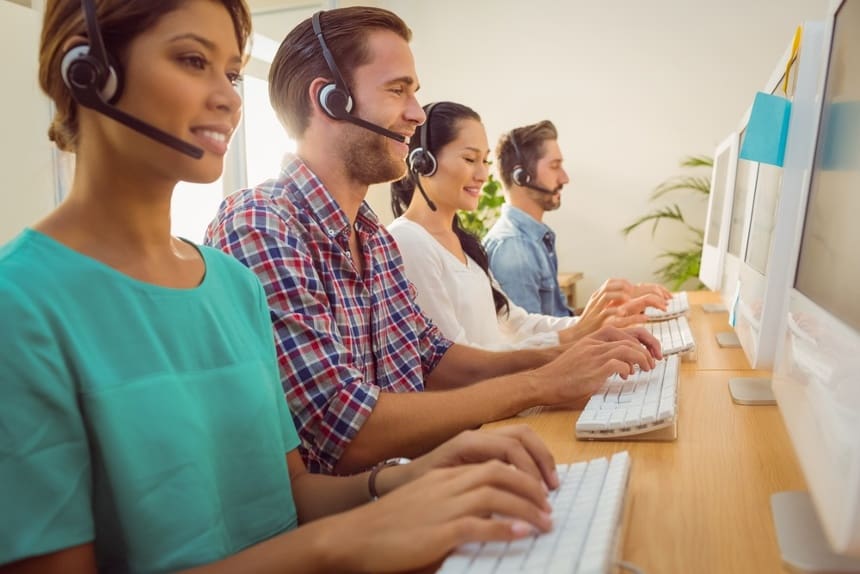 Image of MAP Communications call center agents providing outsourced customer service