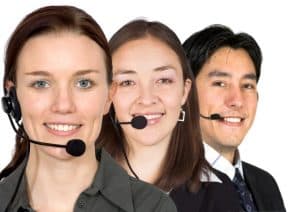 Image of three MAP Communications receptionists providing St. Louis answering service