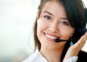image of a receptionist providing answering services for salons